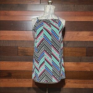 No Brand Tag Stylish Multicolor Chevron Mini Dress/ Bathing Suit Cover